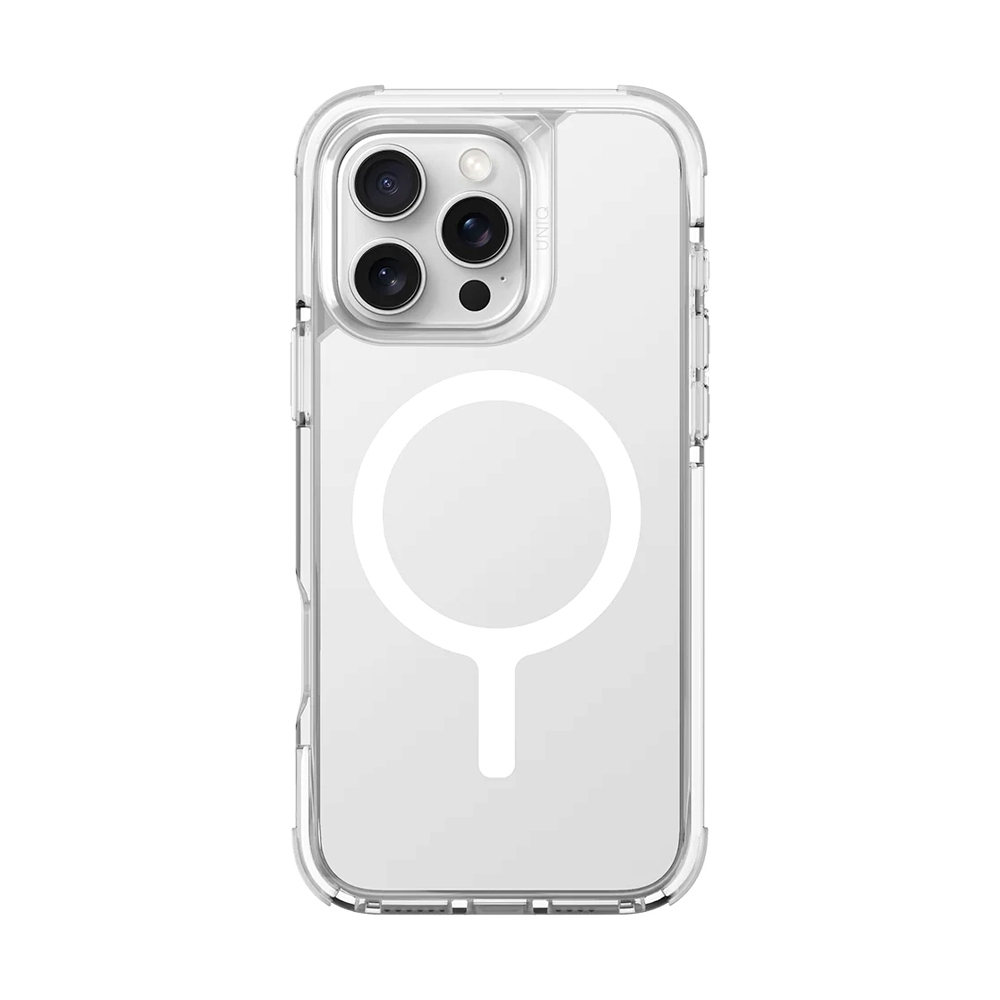 Case iPhone 16 Pro UNIQ Hybrid Magclick Charging Combat Lume - White