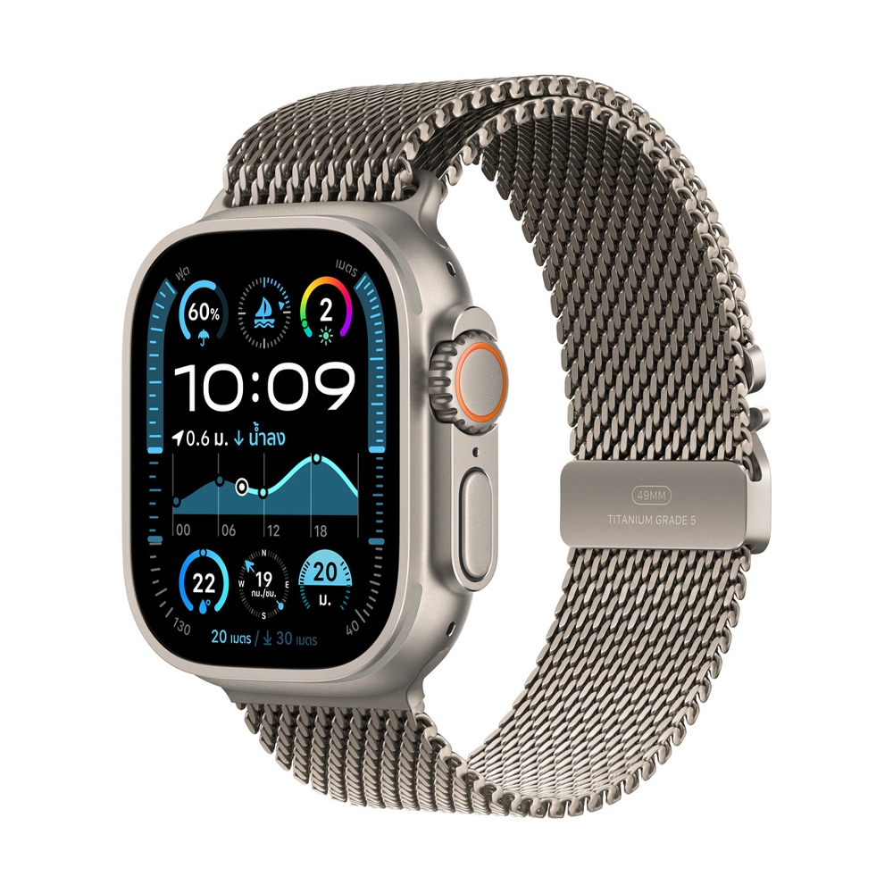 สาย Apple Watch 49mm Natural Titanium Milanese Loop - Medium (MXKD3FE/A)