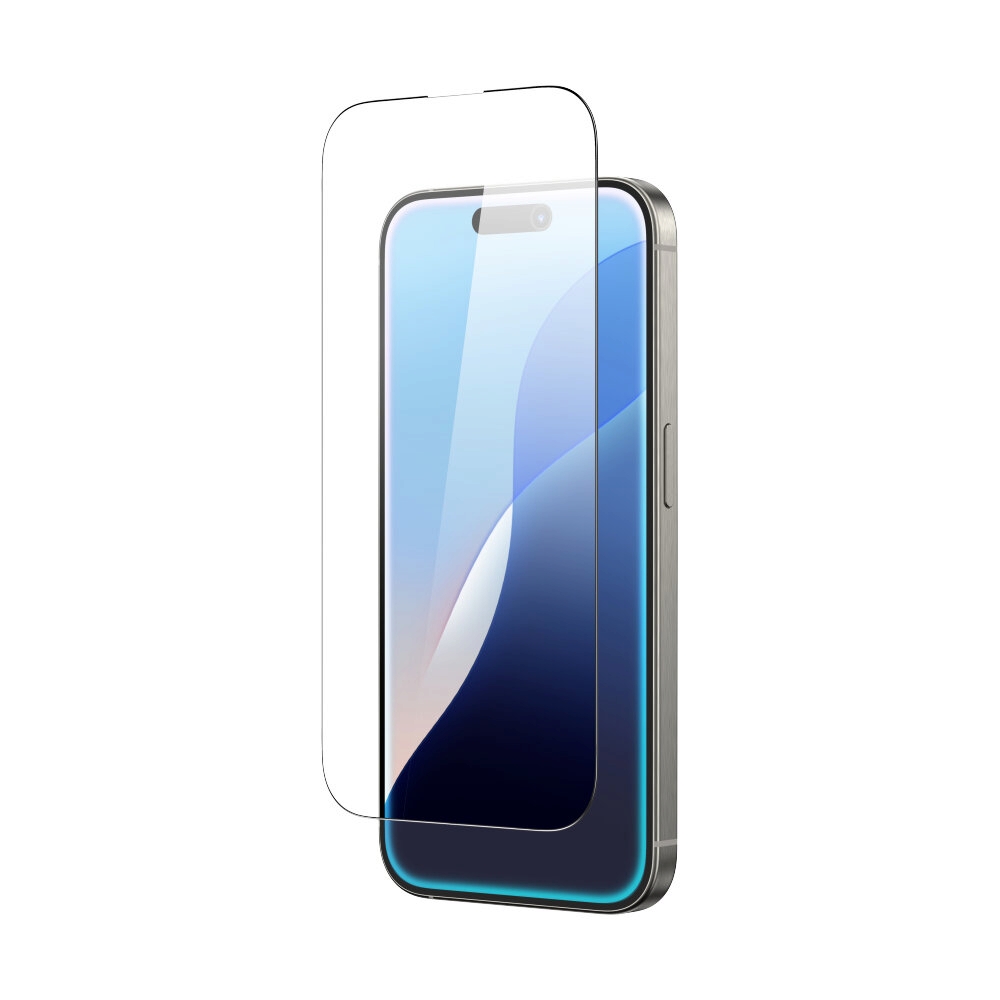 ฟิล์ม iPhone 16 AMAZINGthing กระจกแบบใสเต็มจอขอบดำ