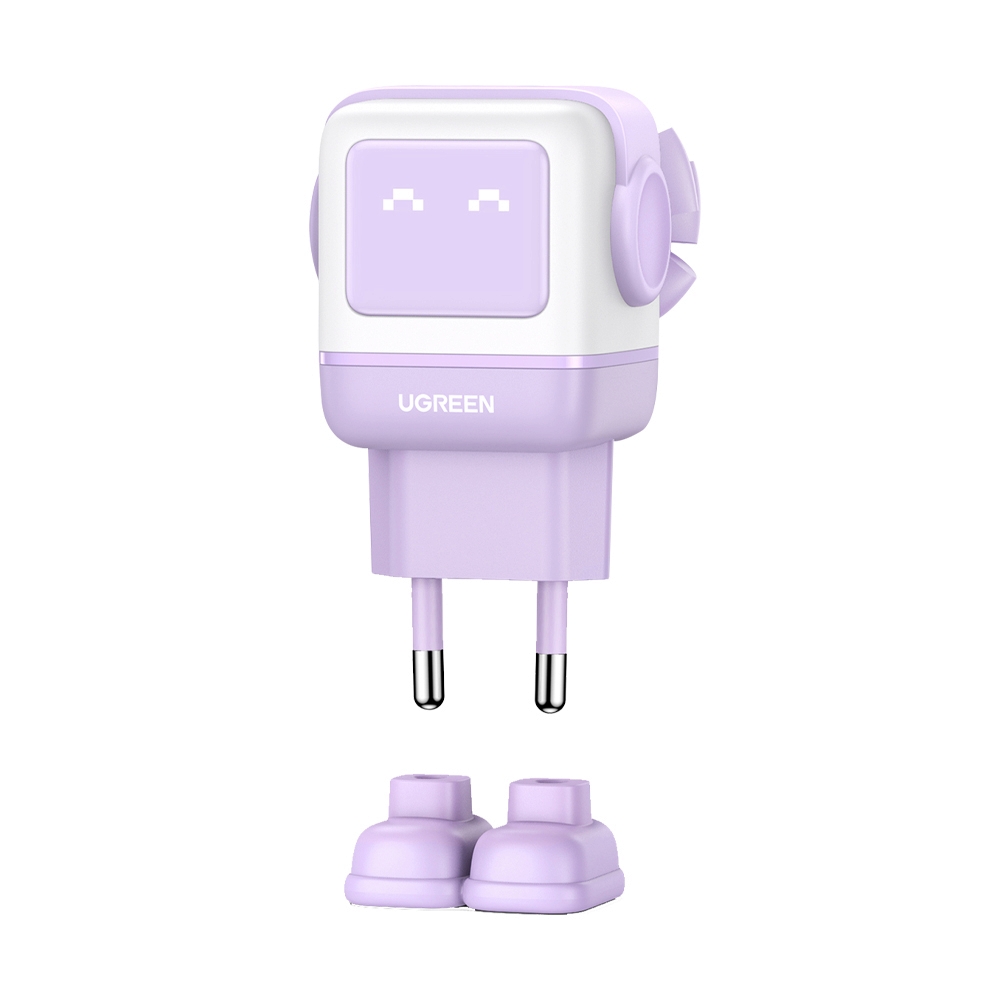 Adapter 3 Ports (1 USB + 2 Type-C) UGREEN RoboGaN (65W,35895) Purple