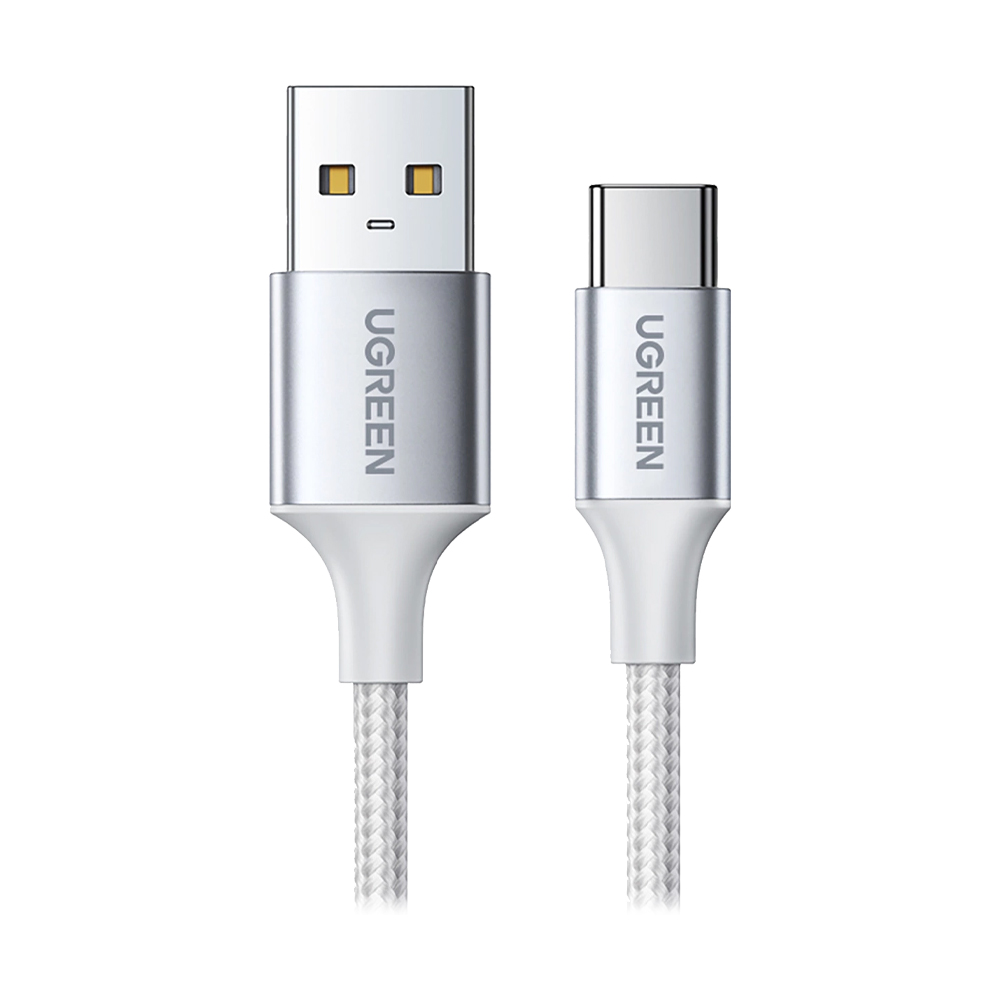 1M Cable USB To Type-C UGREEN (Alu Silver, Nylon-60131) White