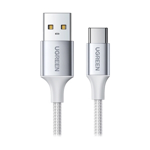 UGREEN สายชาร์จ USB To Type-C 15W 1M Silver (Nylon-60131)