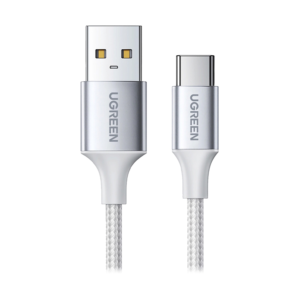 2M Cable USB To Type-C UGREEN (Alu Silver, Nylon-60133-BOX) White