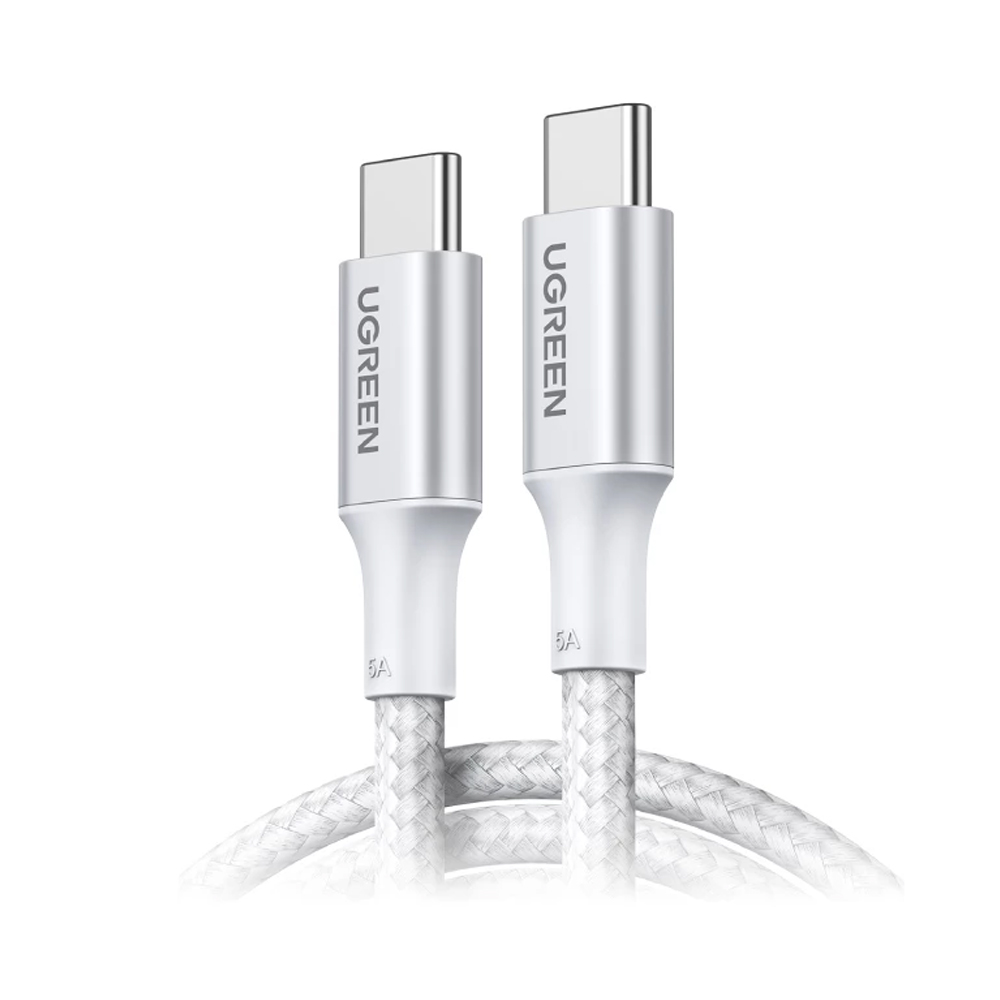 2M Cable Type-C TO Type-C UGREEN (100W,Alu Silver, Nylon-25069) White