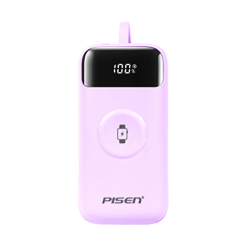 POWER BANK 10000 mAh PISEN (22.5W,TP-D104) Pink + Magnetic Wireless Charger with iWatch