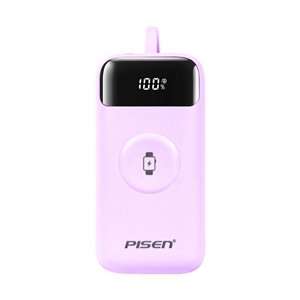 POWER BANK 10000 mAh PISEN (22.5W,TP-D104) Pink + Magnetic Wireless Charger with iWatch