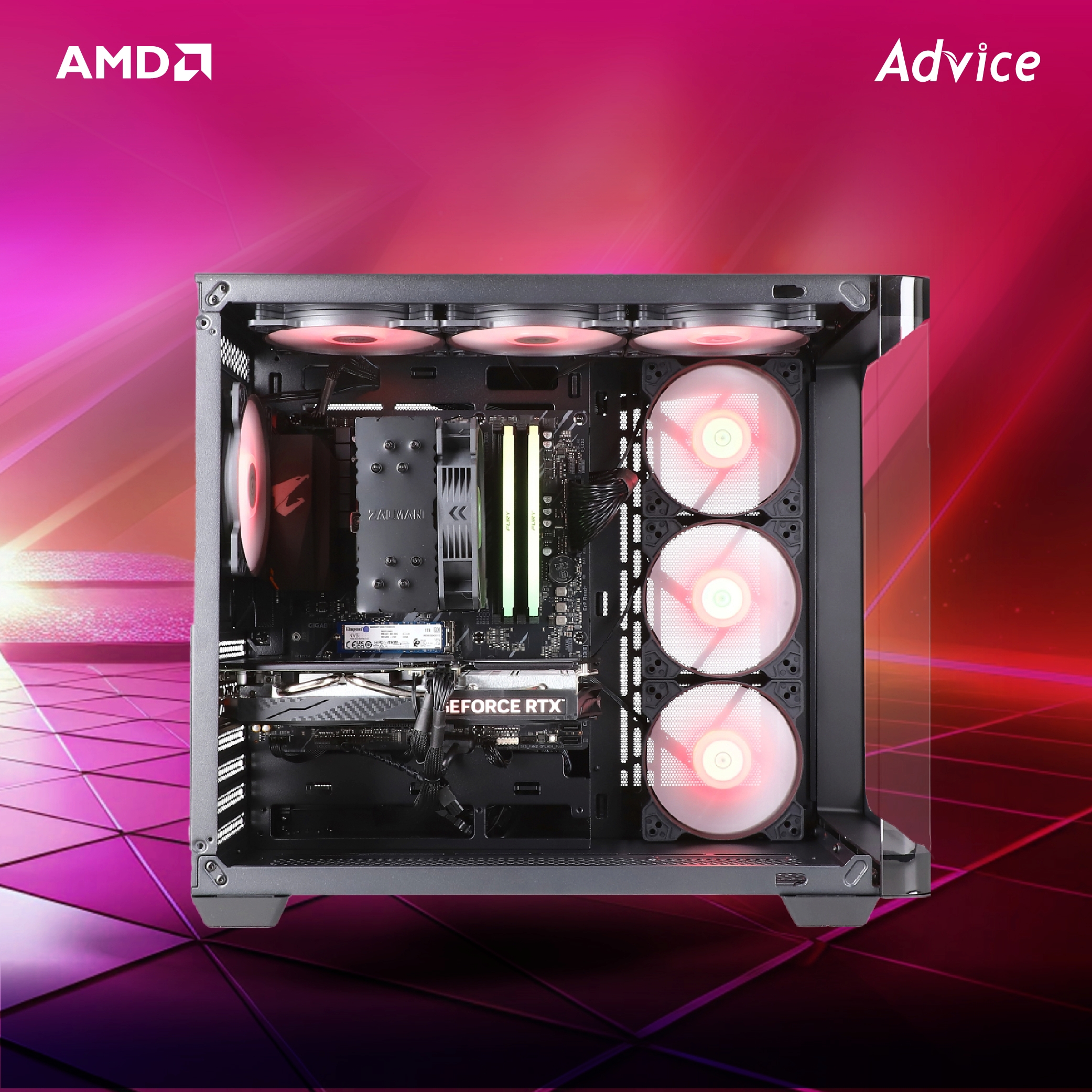 คอมประกอบ Advice : Computer Set AMD #A193 RYZEN 7 5700X3D RTX4060 8GB ...