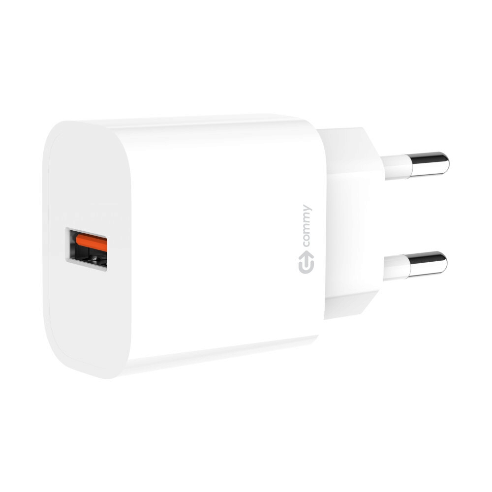 Adapter 1USB Charger+Cable TYPE-C COMMY (18W/AD-E0006+A) White                  