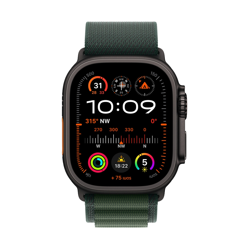 สาย Apple Watch 49mm Dark Green AlpineLoop Small - Black Titanium Finish (MYPQ3FE/A)