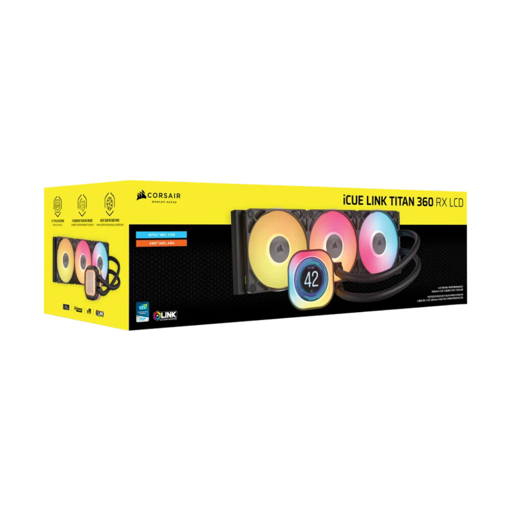 LIQUID COOLING CORSAIR iCUE LINK TITAN 360 RX LCD AIO, RADIATOR