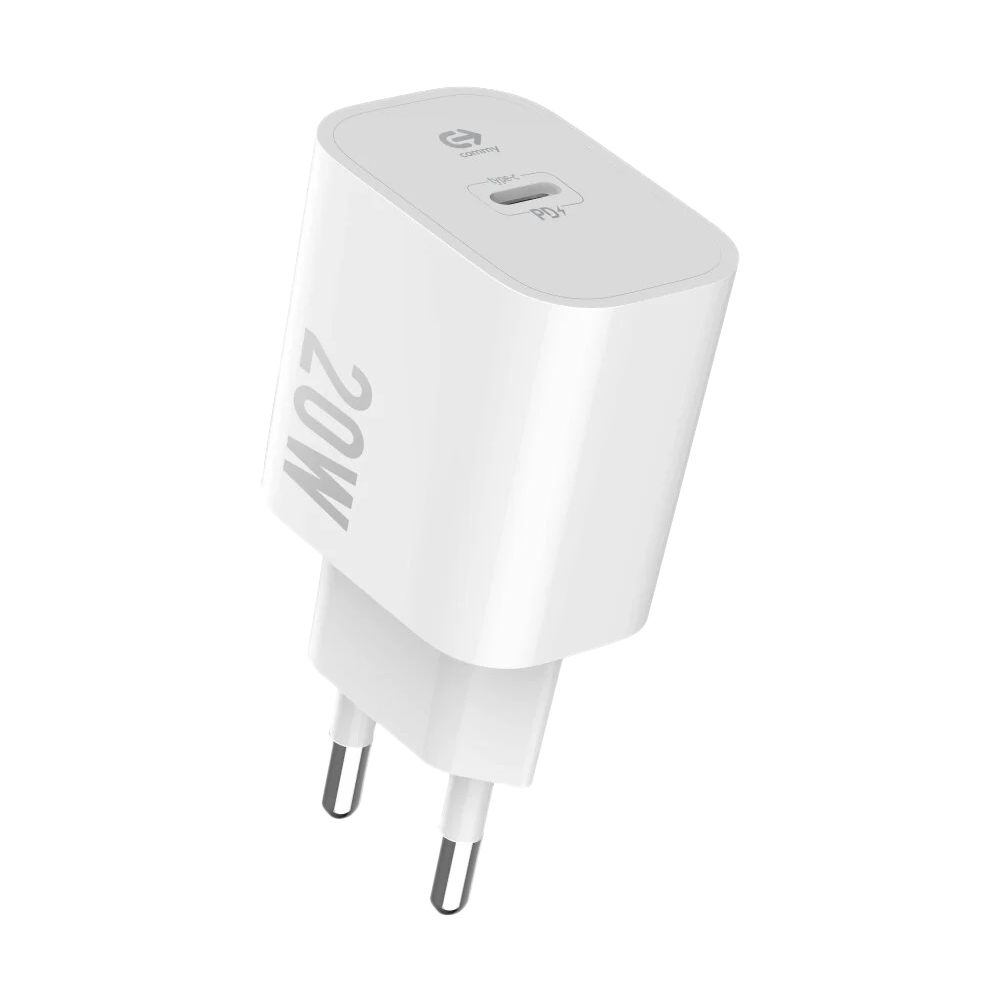 Adapter 1 Type-C Charger+Cable Type-C COMMY (20W/ADD2001X) White