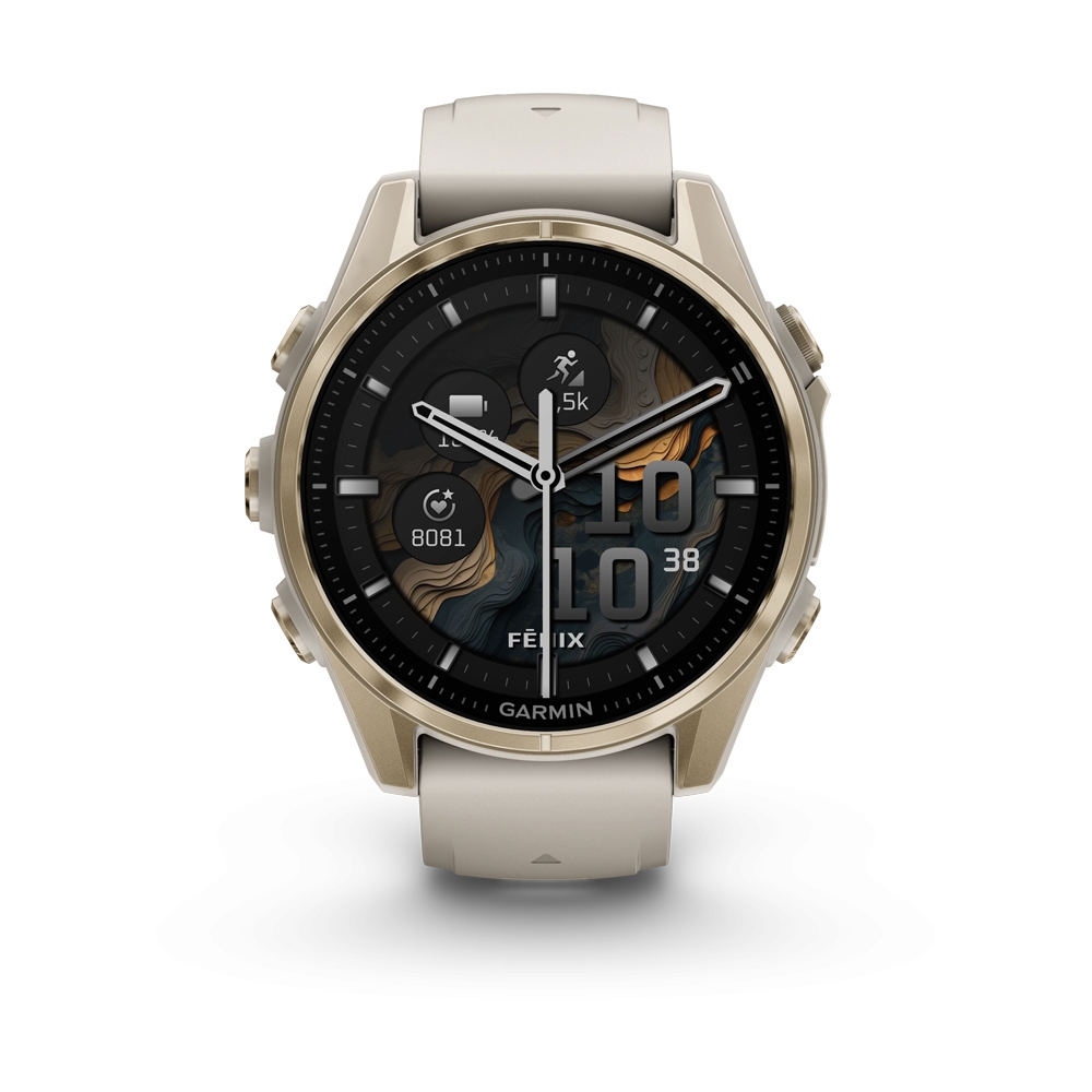 GARMIN FENIX 8 43MM AMOLED SMARTWATCH (SOFT GOLD/FOG GREY)