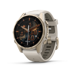 GARMIN FENIX 8 43MM AMOLED SMARTWATCH (SOFT GOLD/FOG GREY)