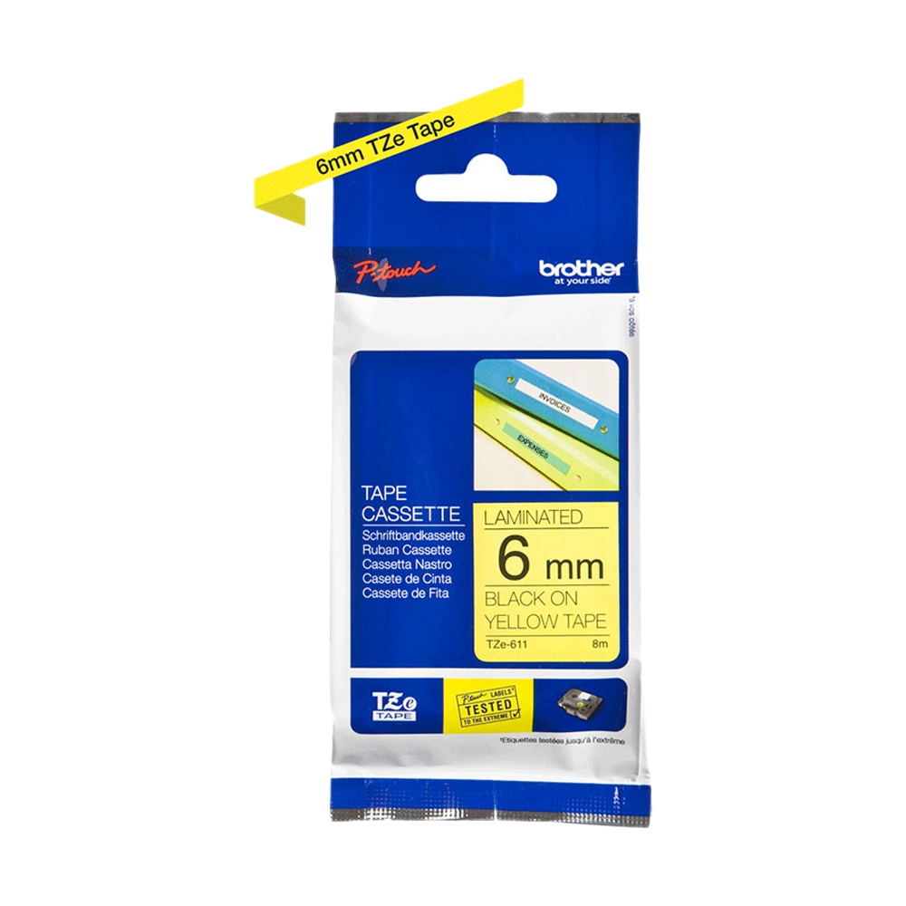 เทปพิมพ์อักษร Tape Cassette BROTHER TZE-611 6mm