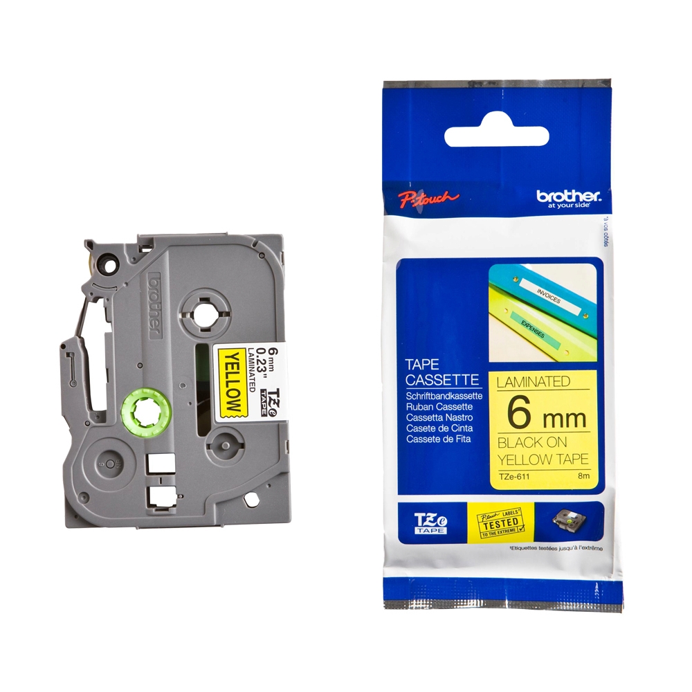 เทปพิมพ์อักษร Tape Cassette BROTHER TZE-611 6mm