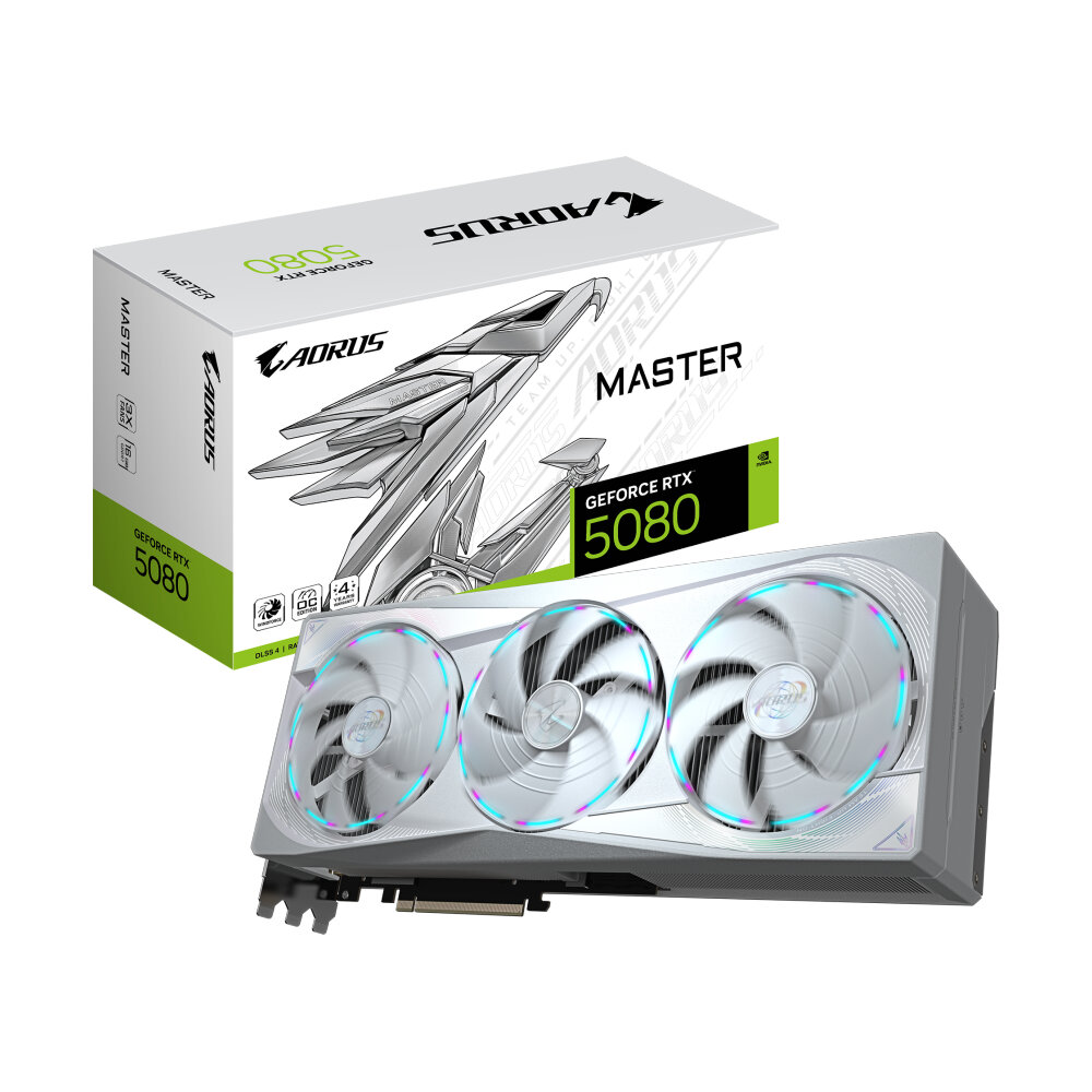 VGA GIGABYTE GEFORCE RTX 5080 AORUS MASTER ICE - 16GB GDDR7 (REV. 1.0)