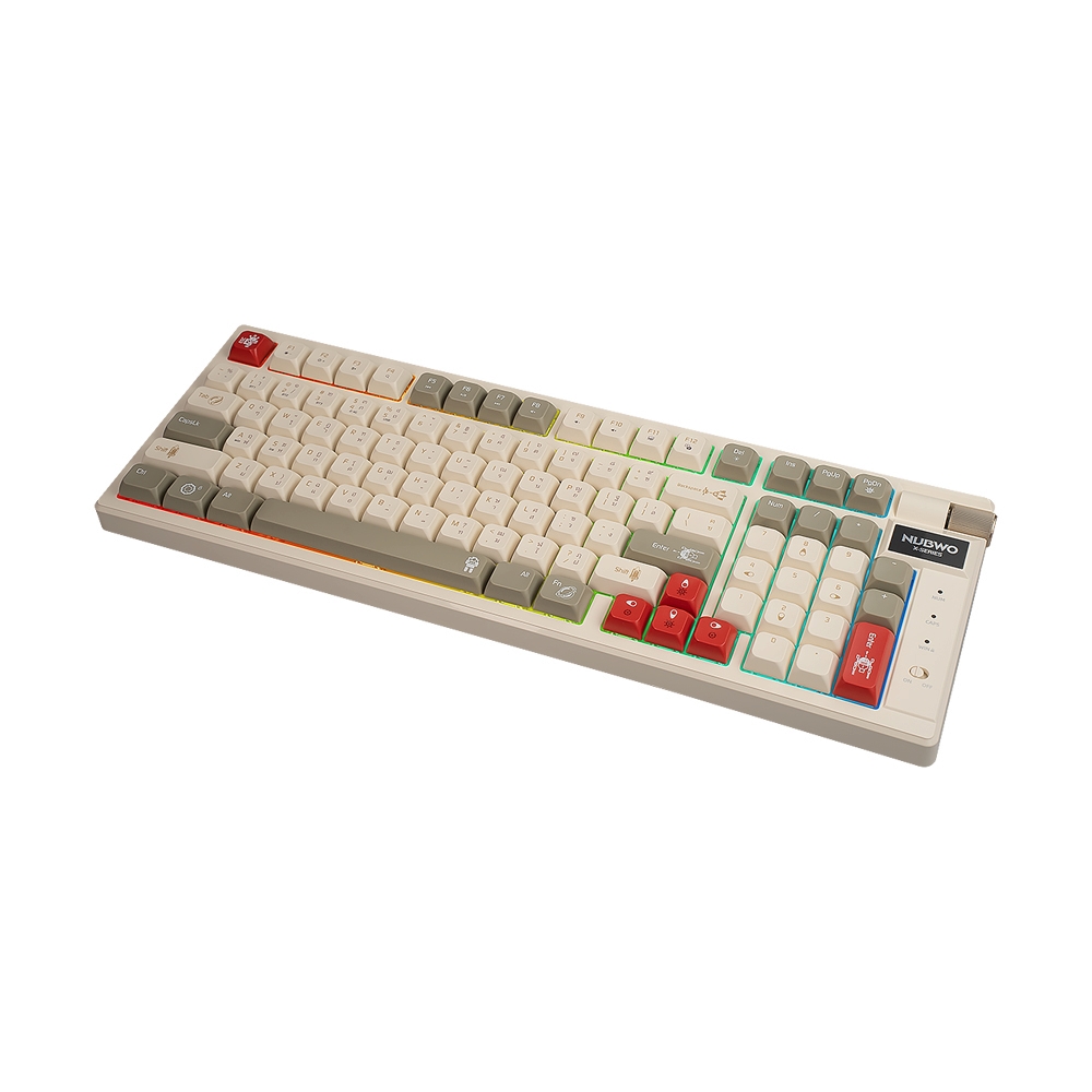 KEYBOARD WIRELESS BLUETOOTH NUBWO X803 GALACTIC CREAM BROWN (BLUE SWITCH คีย์บอร์ด)