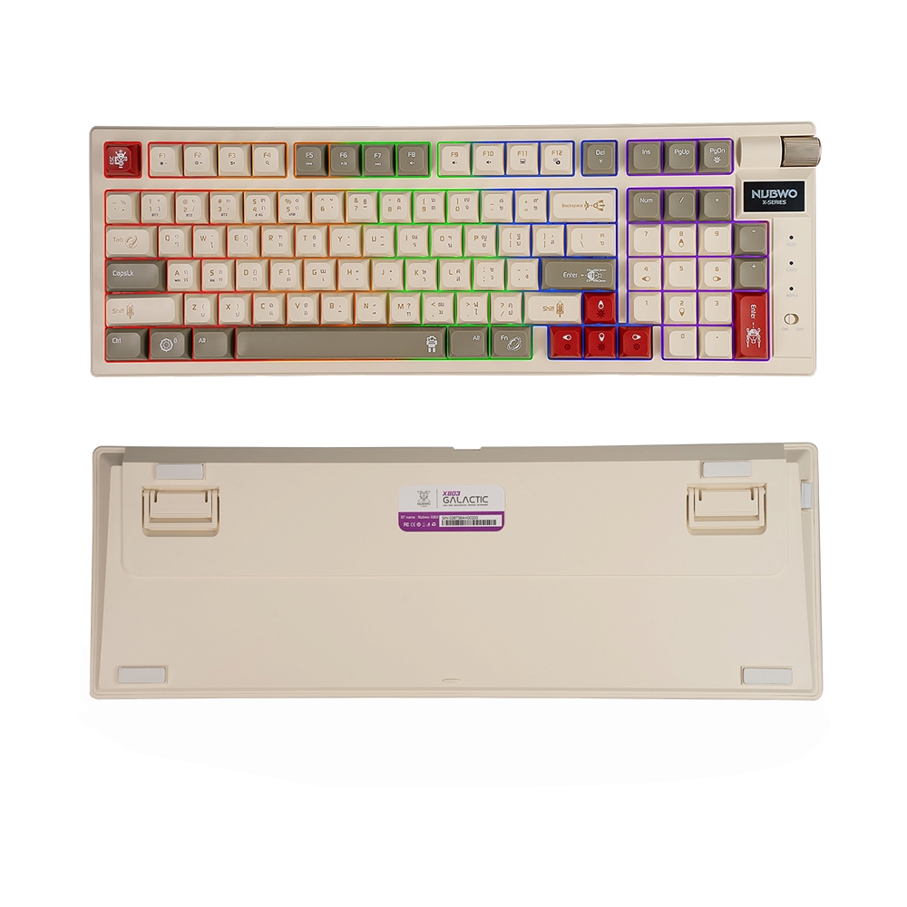 KEYBOARD WIRELESS BLUETOOTH NUBWO X803 GALACTIC CREAM BROWN (BLUE SWITCH คีย์บอร์ด)