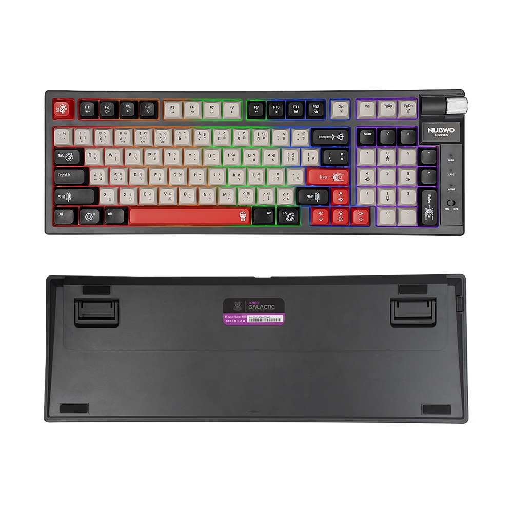 KEYBOARD WIRELESS BLUETOOTH NUBWO X803 GALACTIC GRAY BLACK (BLUE SWITCH คีย์บอร์ด)