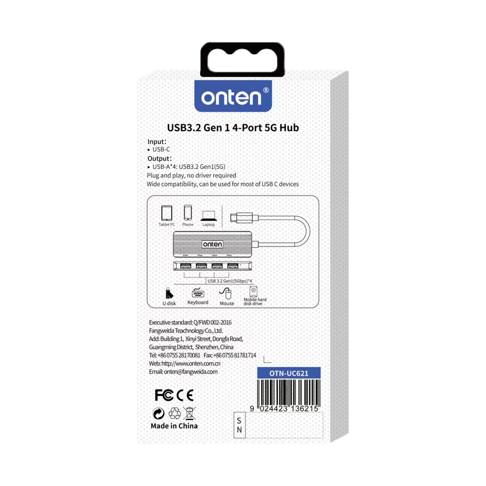 USB HUB 4P ONTEN (UC621) Type-C                                                 