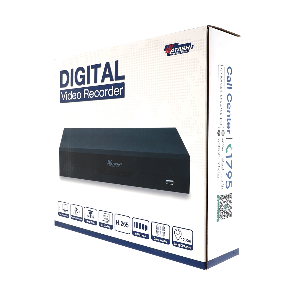 เครื่องบันทึก DVR 8CH. HDCVI WATASHI WVR002X-5M-I3