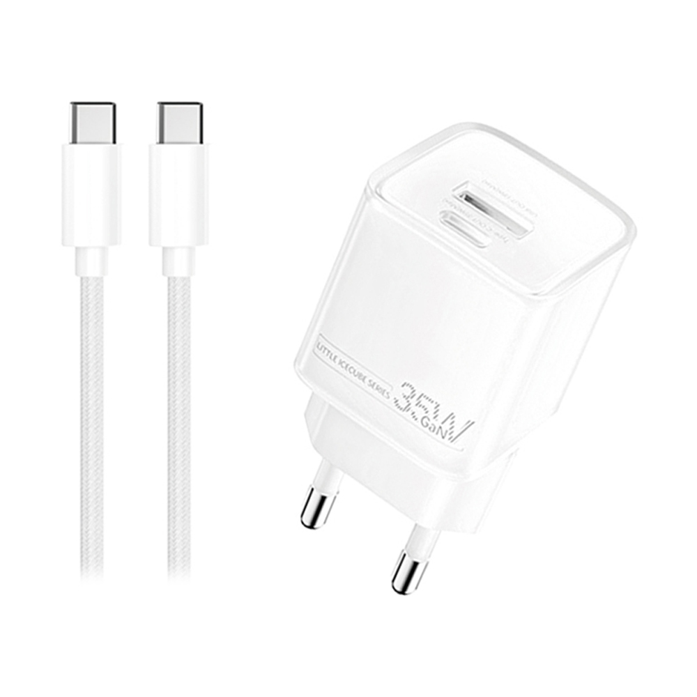 Adapter 1 Type-C Charger+Cable Type-C REMAX (35W,U181) White