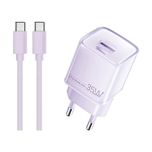 Adapter 1 Type-C Charger+Cable Type-C REMAX (35W,U181) Purple