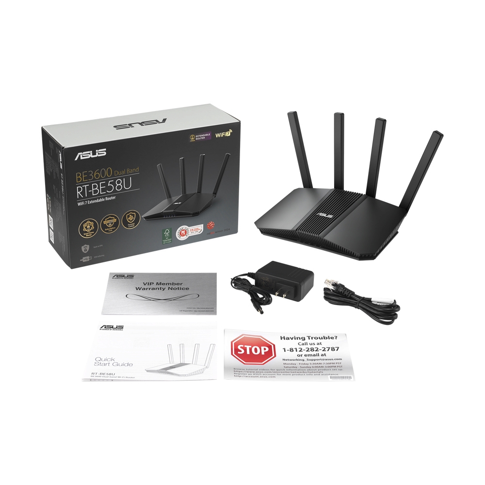 Router ASUS (RT-BE58U) Wireless BE3600 Dual Band Gigabit WiFi 7