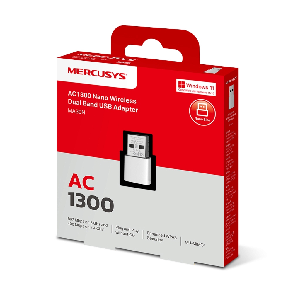 Wireless USB Adapter MERCUSYS (MA30N) AC1300 Dual Band                          