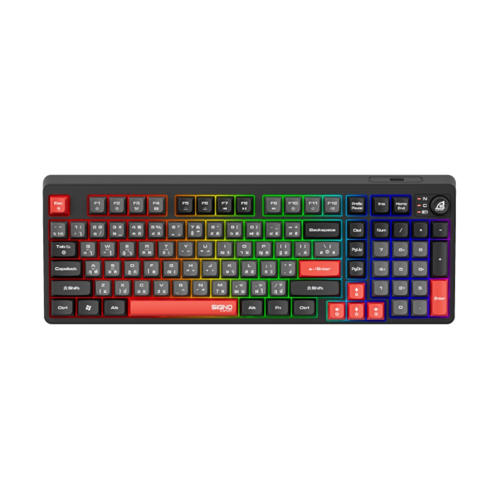 KEYBOARD WIRELESS BLUETOOTH SIGNO KB726 EXODUS BLACK (คีย์บอร์ด)