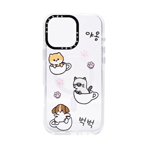 Case iPhone 16 Pro AVOCADO Cat in the cup - Crystal Clear