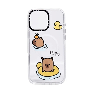 Case iPhone 16 Pro AVOCADO Swimming Capybara - Crystal Clear