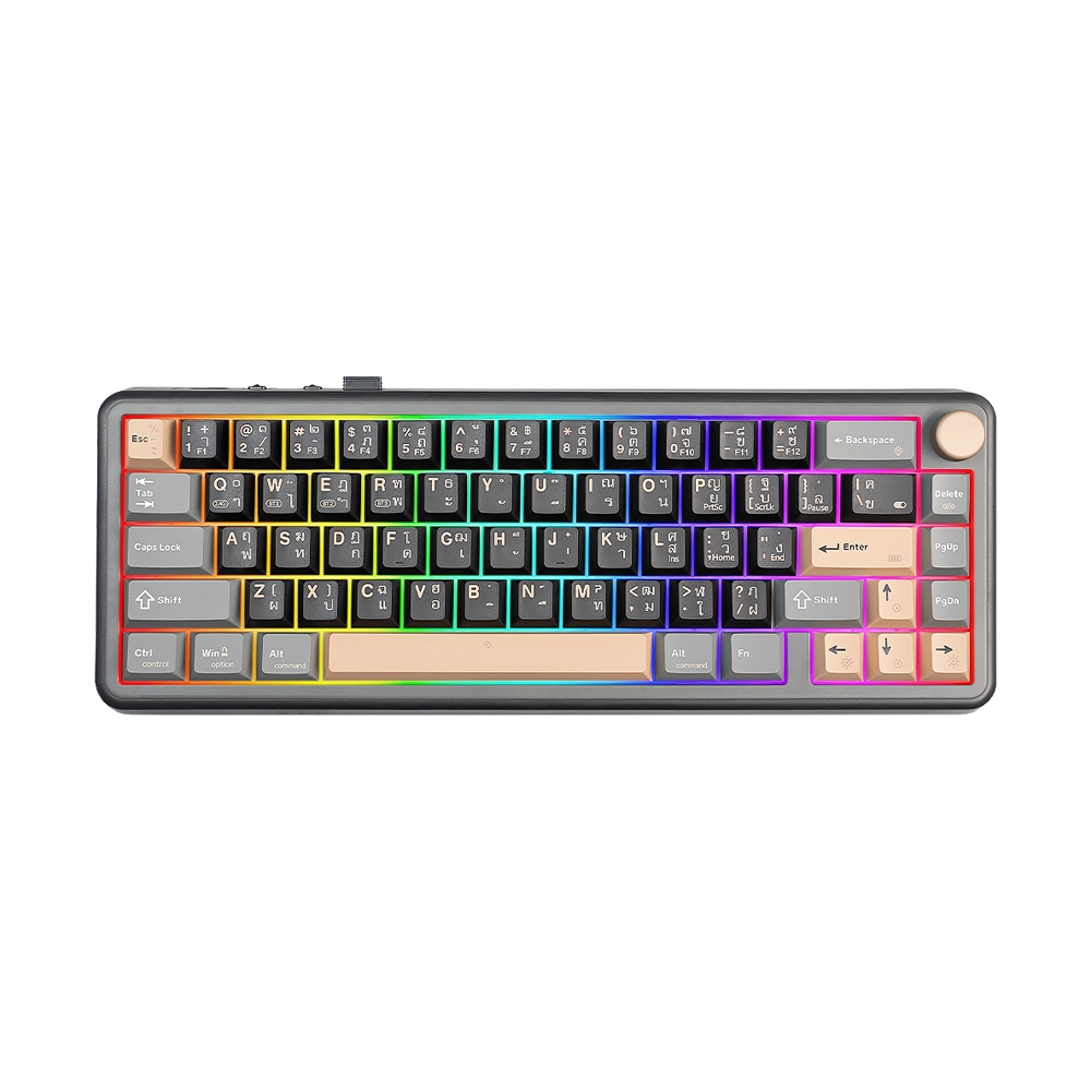 KEYBOARD WIRELESS BLUETOOTH EGA CMK8 BLACK BROWN (SAIKO ONE CLICKY SWITCH คีย์บอร์ด)