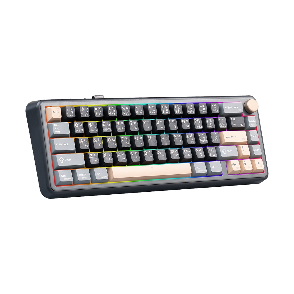KEYBOARD WIRELESS BLUETOOTH EGA CMK8 BLACK BROWN (SAIKO ONE CLICKY SWITCH คีย์บอร์ด)