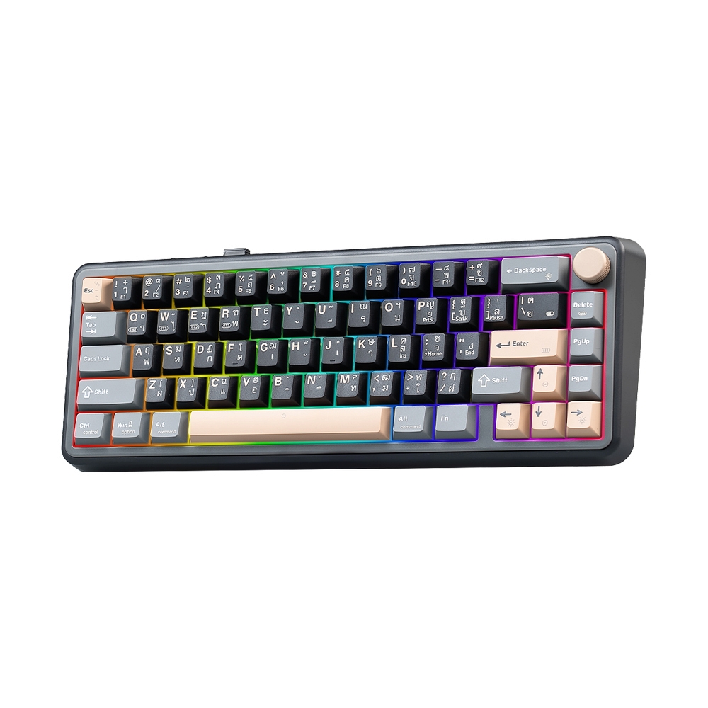 KEYBOARD WIRELESS BLUETOOTH EGA CMK8 BLACK BROWN (SAIKO ONE CLICKY SWITCH คีย์บอร์ด)