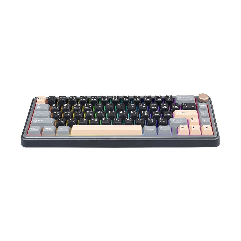 KEYBOARD WIRELESS BLUETOOTH EGA CMK8 BLACK BROWN (SAIKO ONE CLICKY SWITCH คีย์บอร์ด)