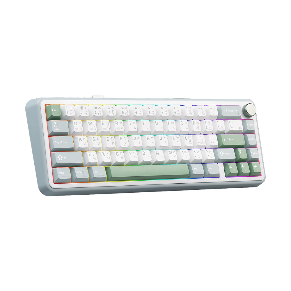 KEYBOARD WIRELESS BLUETOOTH EGA CMK8 WHITE GREEN (SAIKO ONE CLICKY SWITCH คีย์บอร์ด)