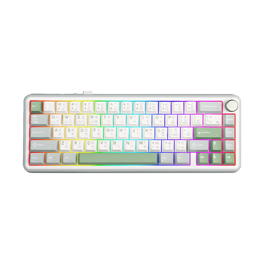 KEYBOARD WIRELESS BLUETOOTH EGA CMK8 WHITE GREEN (SAIKO ONE CLICKY SWITCH คีย์บอร์ด)
