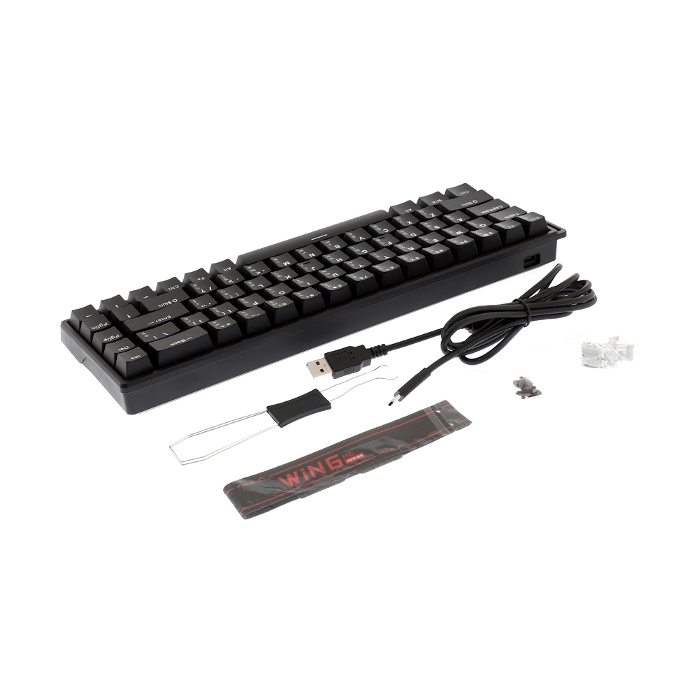 KEYBOARD AULA WIN68 BLACK (GREYWOOD SWITCH คีย์บอร์ด)
