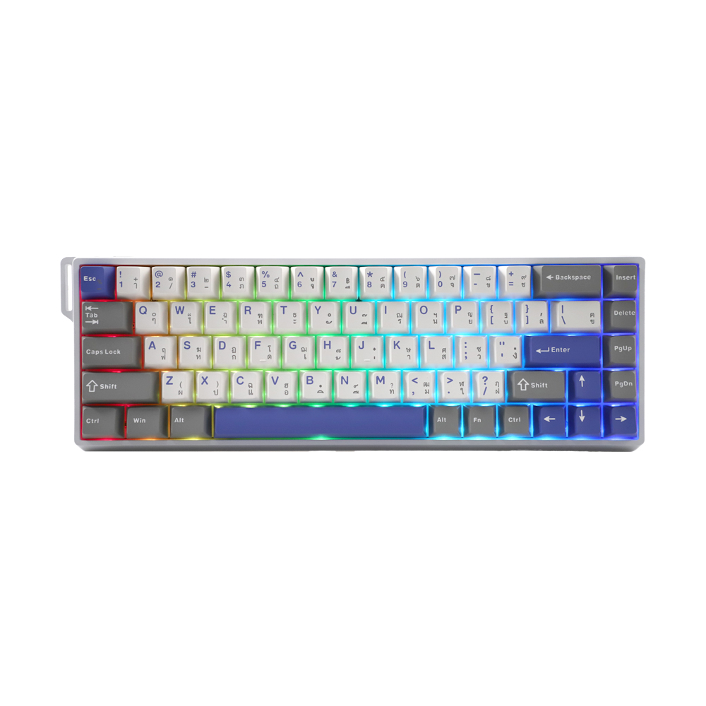 KEYBOARD AULA WIN68 WHITE GRAY BLUE (MAGNETIC SWITCH คีย์บอร์ด)
