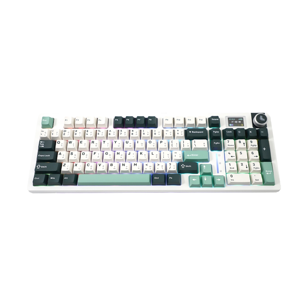 KEYBOARD WIRELESS BLUETOOTH AULA S98PRO FIELD GREEN (GRAY SWITCH คีย์บอร์ด)