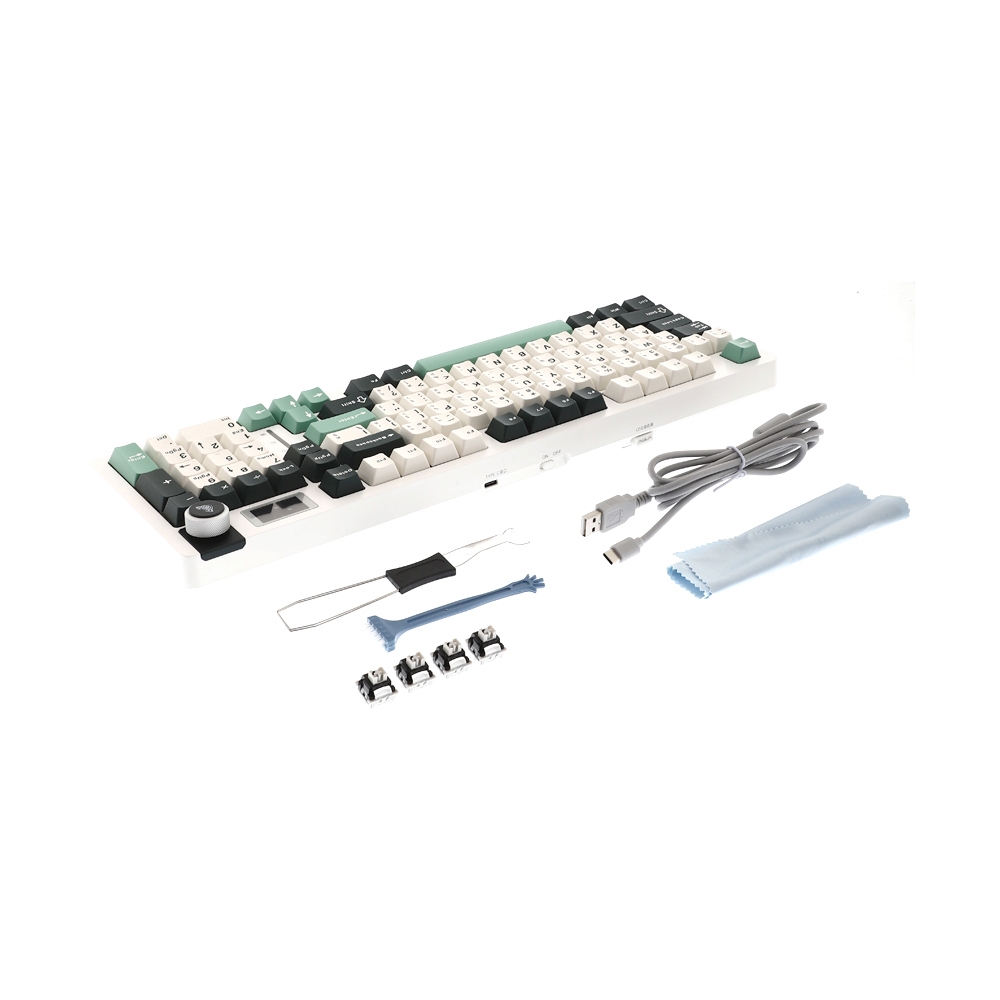 KEYBOARD WIRELESS BLUETOOTH AULA S98PRO FIELD GREEN (GRAY SWITCH คีย์บอร์ด)