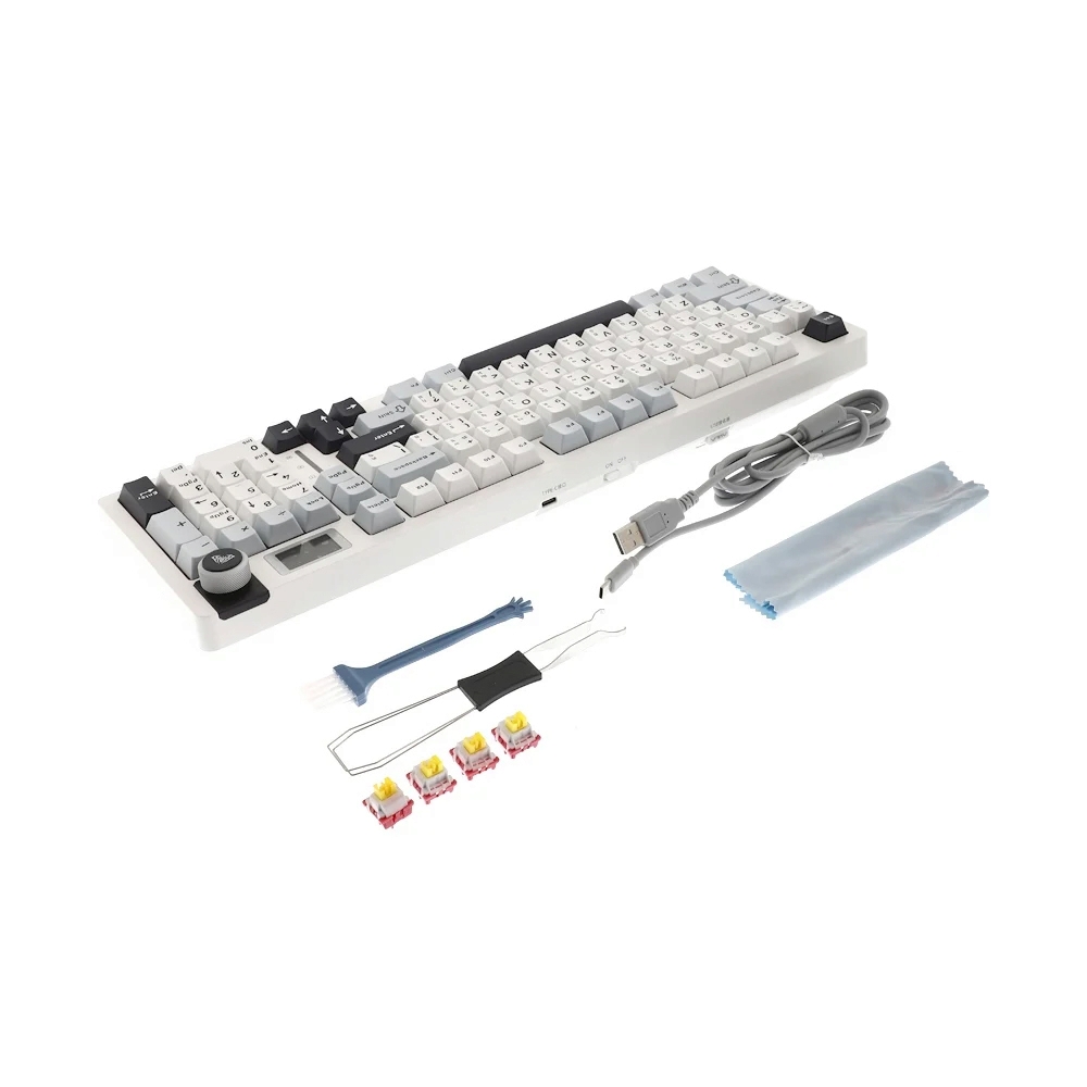 KEYBOARD WIRELESS BLUETOOTH AULA S98PRO LIGHT BLUE WHITE BLACK PURPLE (NIMBUS SWITCH คีย์บอร์ด)
