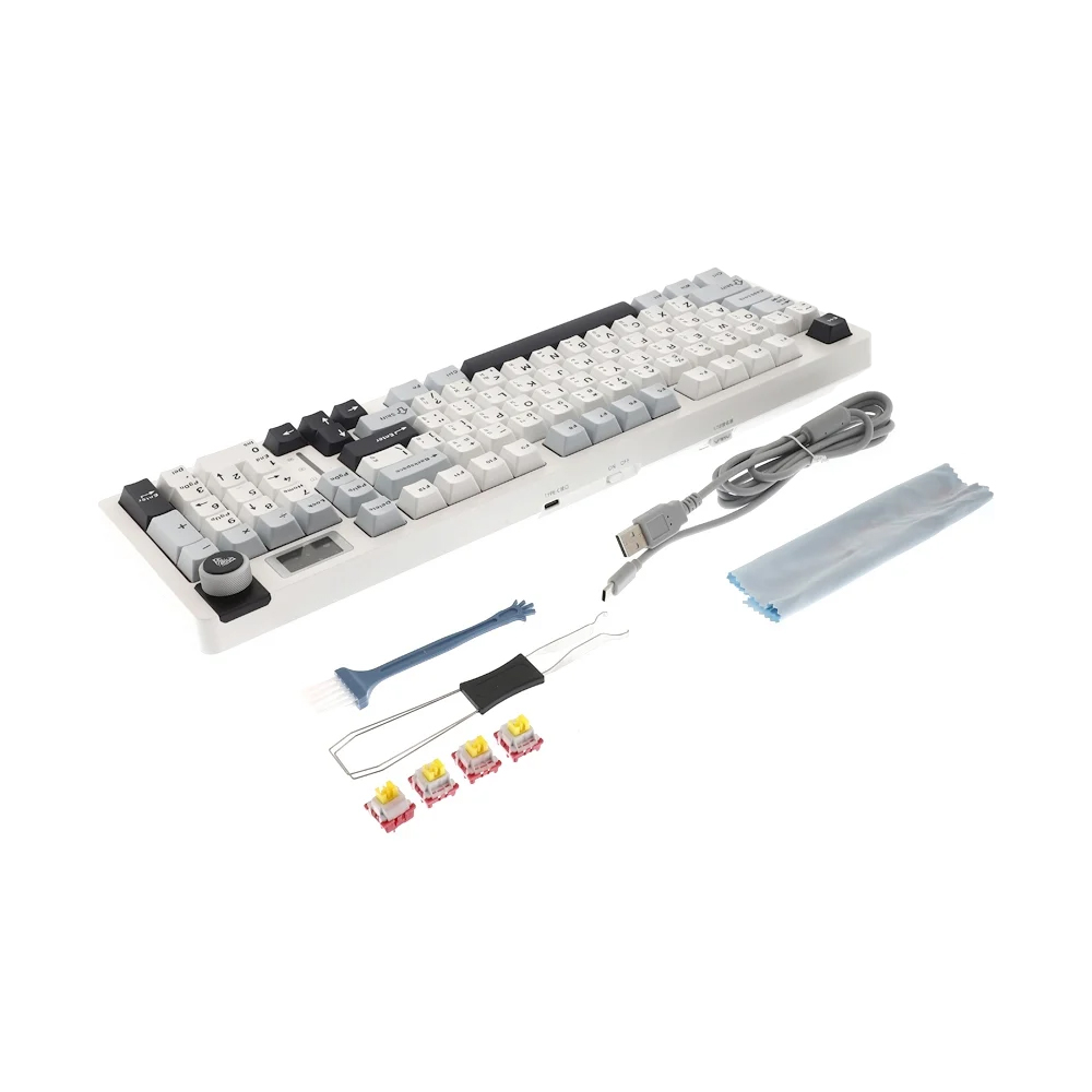KEYBOARD WIRELESS BLUETOOTH AULA S98PRO LIGHT BLUE WHITE BLACK PURPLE (NIMBUS SWITCH คีย์บอร์ด)
