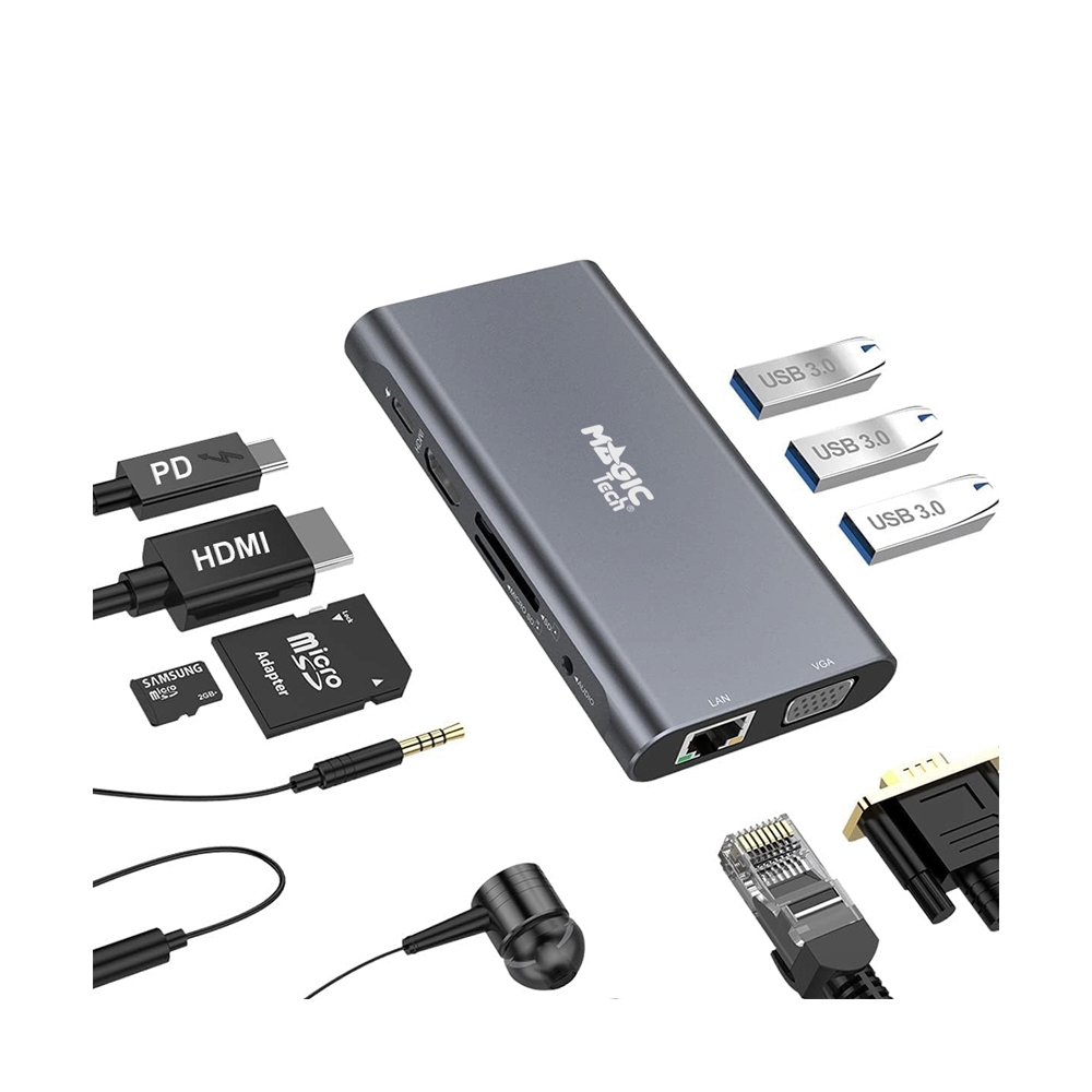 Converter Type-C 10 in 1 MAGICTECH (DM542) Grey