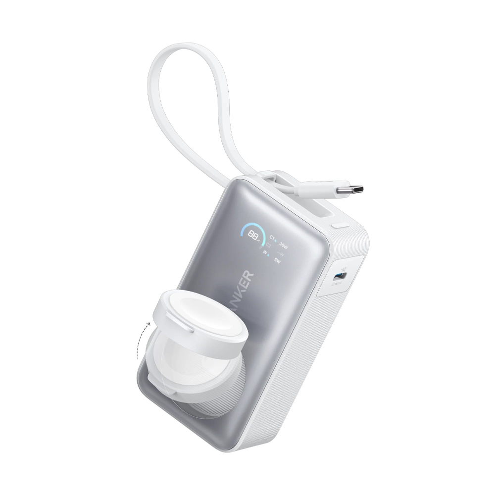 POWER BANK 10000 mAh ANKER Nano (30W,A1657H21,Magnetic USB-C Cable) White