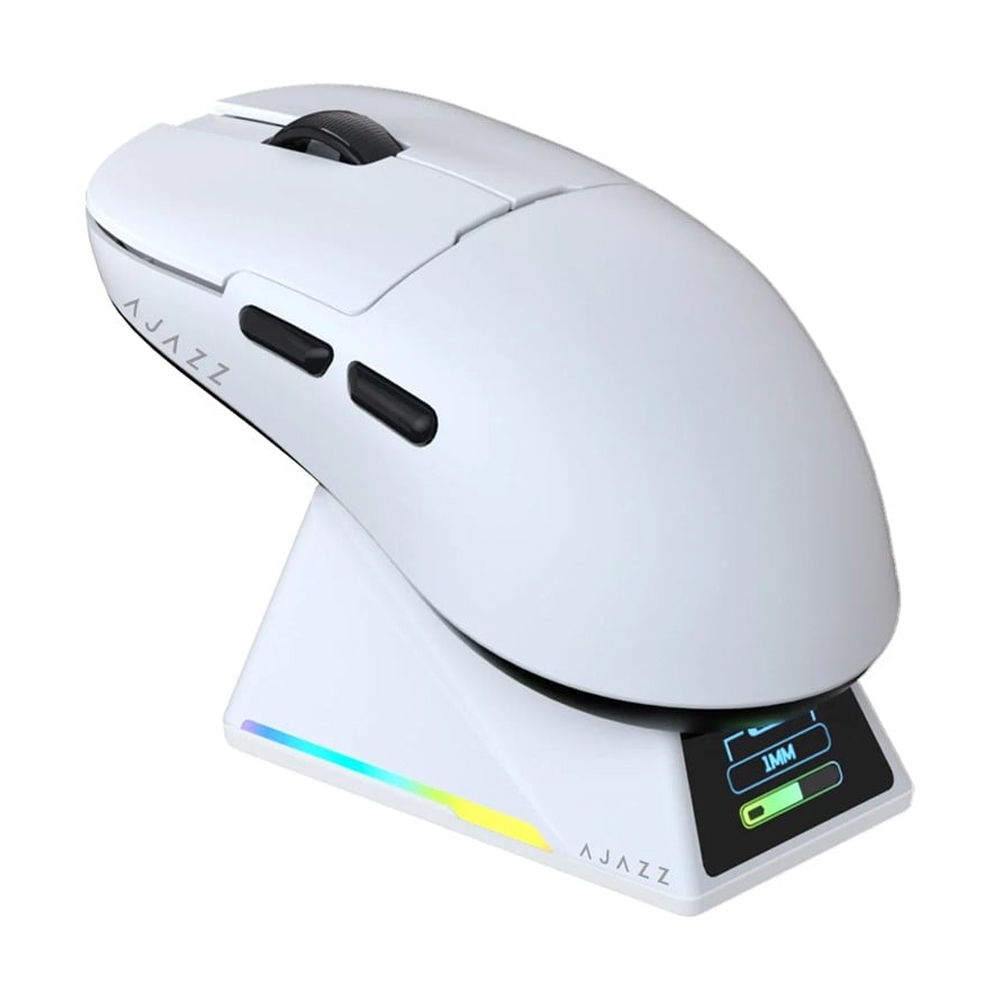 MOUSE WIRELESS BLUETOOTH AJAZZ AJ159 APEX 8K SNOW WHITE (เมาส์ไร้สาย+แท่นชาร์จ)