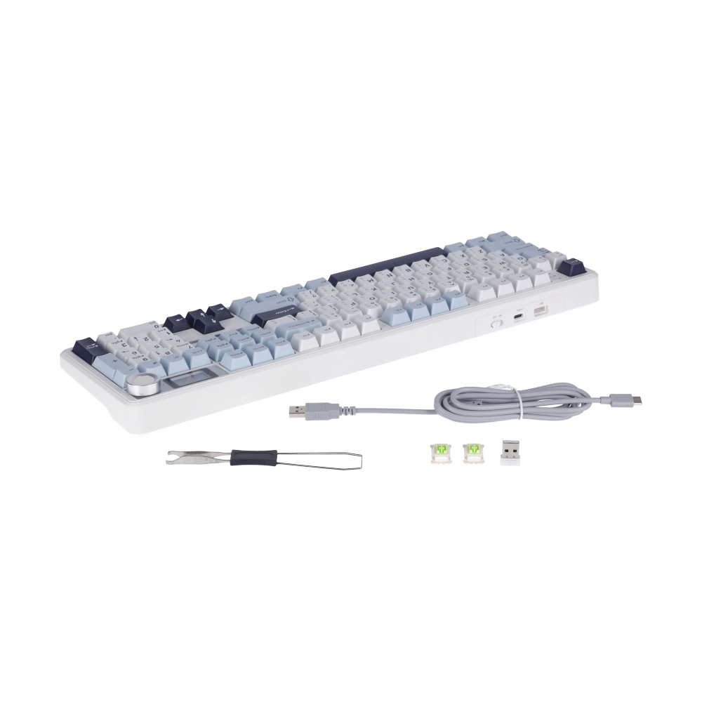 KEYBOARD WIRELESS BLUETOOTH AULA F108PRO LIGHTBLUE WHITE BLACKPURPLE (REAPER SWITCH คีย์บอร์ด)