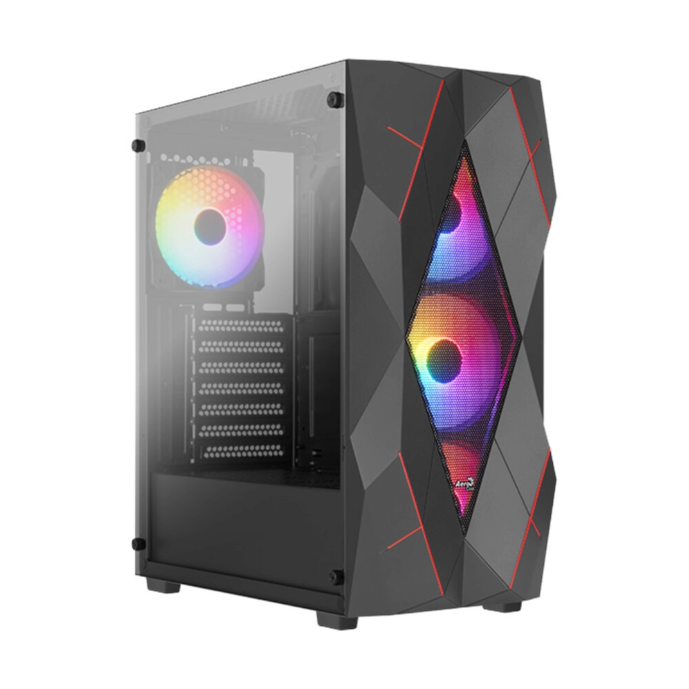 ATX CASE (NP) AEROCOOL VOLCAN-G-BK-V1 BLACK