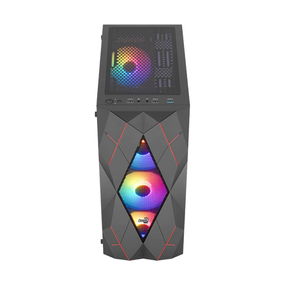 ATX CASE (NP) AEROCOOL VOLCAN-G-BK-V1 BLACK